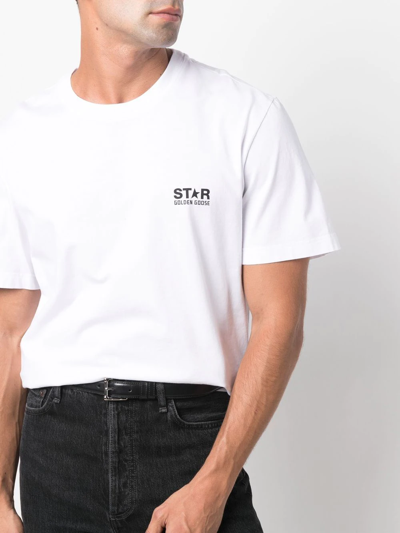 Shop Golden Goose Logo-print Cotton T-shirt In White