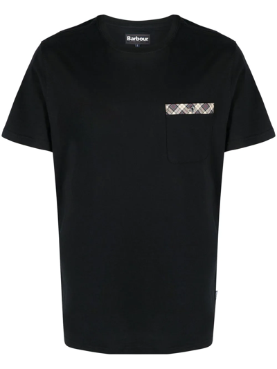 Shop Barbour Chest-pocket Crew-neck T-shirt In Black