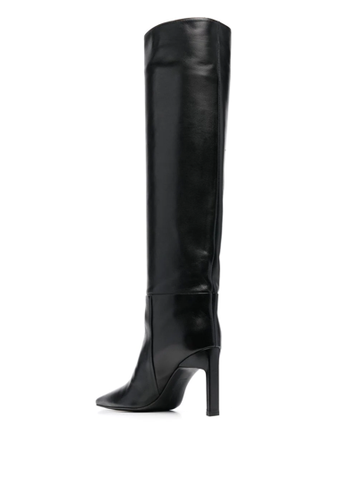 Attico Leather Knee-length Boots In Black