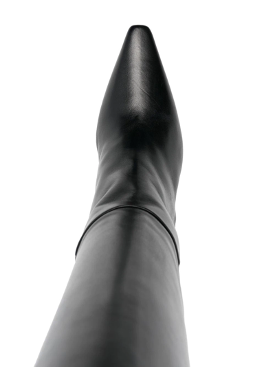 Shop Attico Leather Knee-length Boots In Black