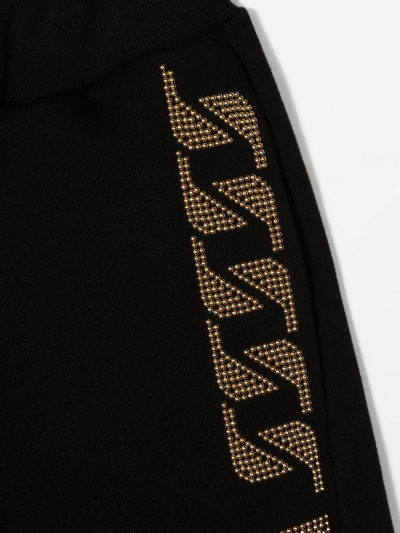 Balmain Stud-embellished Logo-detail Trousers In Black