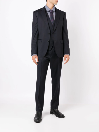 Shop Hugo Boss Button-down Tailored Waistcoat In Black