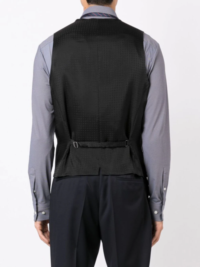 Hugo Boss Button-down Tailored Waistcoat In Black