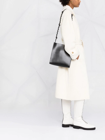 Jil Sander Medium Faux Leather Shoulder Bag In Black