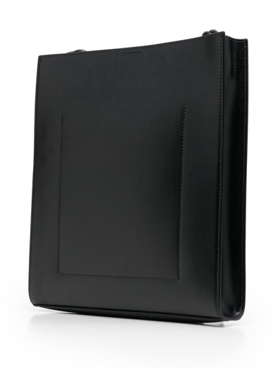 Jil Sander Medium Faux Leather Shoulder Bag In Black