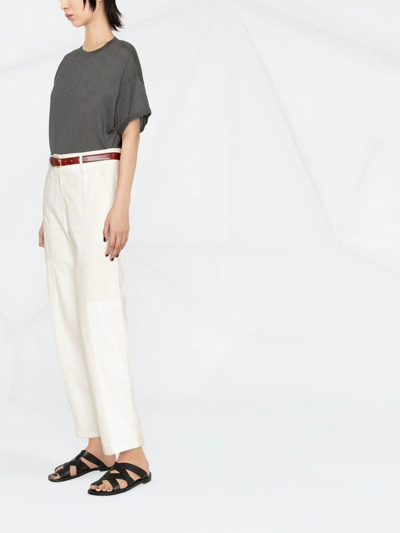 Brunello Cucinelli Round-neck Short-sleeve T-shirt In Grey