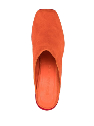 Shop Eckhaus Latta Toadstool Slip-on Mules In Orange