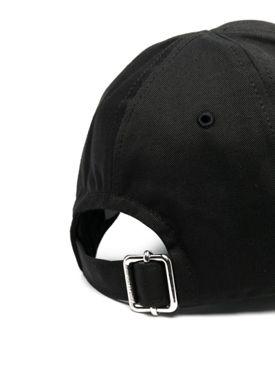 Shop Off-white Helvetica Baseball Cap In Black