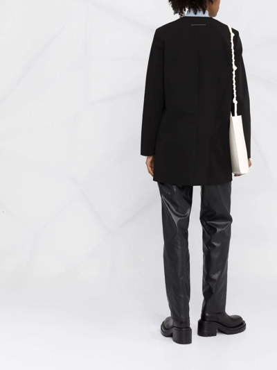 Shop Mm6 Maison Margiela Raw-edge Single-breasted Blazer In Black