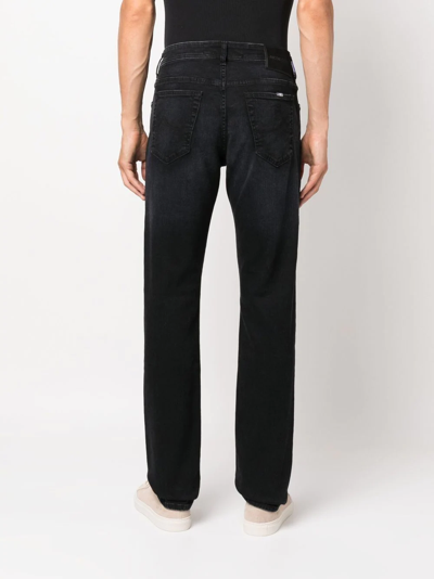 Shop Jacob Cohen Logo-patch Straight-leg Jeans In Black