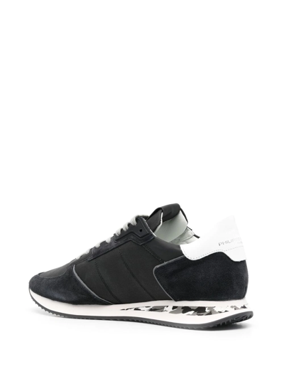 Shop Philippe Model Paris Logo-patch Lace-up Sneakers In Black