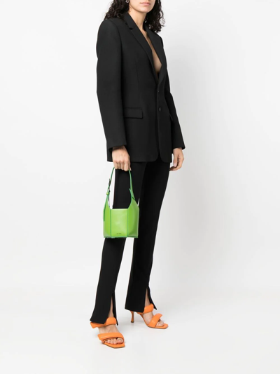 Shop Attico Logo-detail Leather Tote Bag In Green