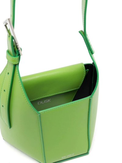 Shop Attico Logo-detail Leather Tote Bag In Green