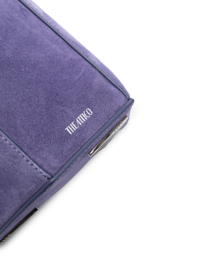 Shop Attico Logo-detail Suede Tote Bag In Purple
