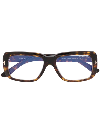 Shop Tom Ford Square-frame Optical Glasses In Brown