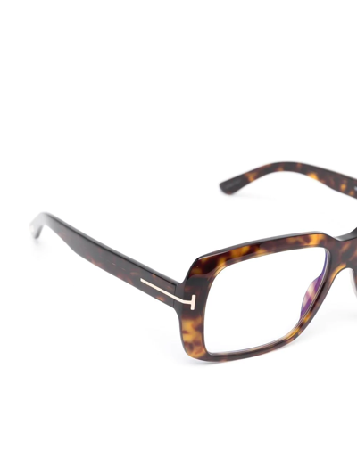 Shop Tom Ford Square-frame Optical Glasses In Brown
