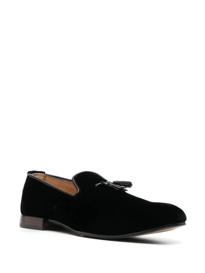 Shop Tom Ford Velvet Nicholas Tassel-detail Slippers In Black