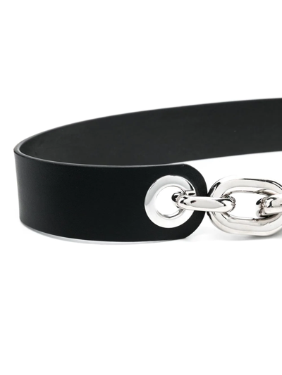 Rabanne Logo Chain-link Belt In Black