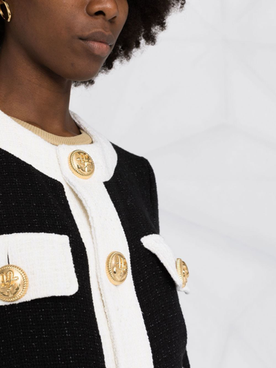 Dsquared2 Two Tone Tweed Boxy Jacket In Black