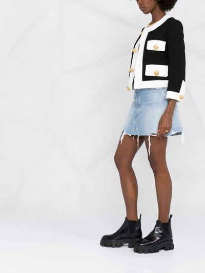 Dsquared2 Two Tone Tweed Boxy Jacket In Black