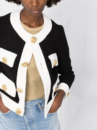 Dsquared2 Two Tone Tweed Boxy Jacket In Black