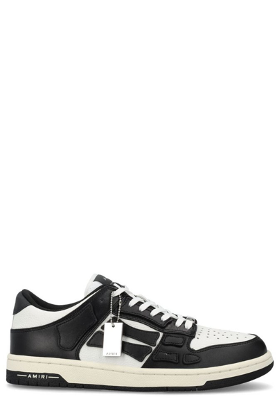 Shop Amiri Skel Top Panelled Lace-up Sneakers