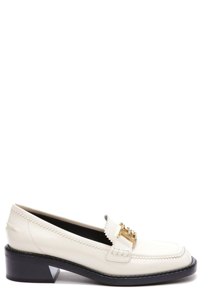 Shop Bally Ellyane Heeled Loafers In White