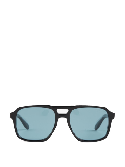 Shop Cutler And Gross Cutler & Gross 1394 Aviator Frame Sunglasses In Black