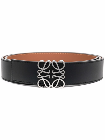 Shop Loewe Anagram Reversible Leather Belt