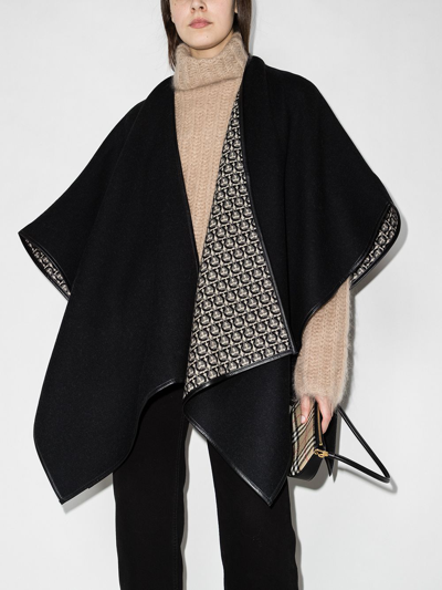 Shop Ferragamo Gancini Wool Cape