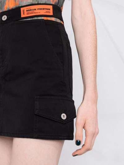 Shop Heron Preston Logo Mini Skirt In Black