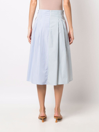 Woolrich Patchwork Stripe-print Midi Skirt In Orange