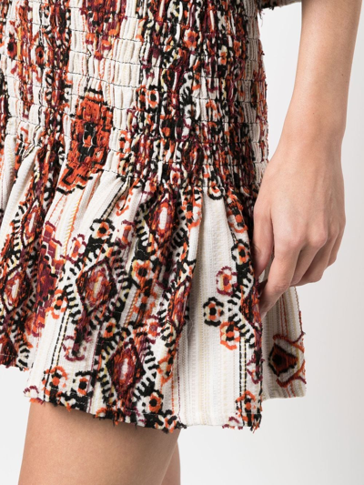 Shop Iro Tomie Cotton Blend Mini Skirt In Orange