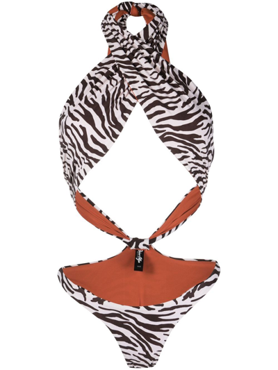 Shop Reina Olga Showpony Trikini In Brown