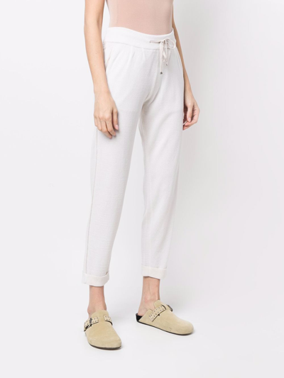 Shop Colombo Cashmere Drawstring Trousers In White