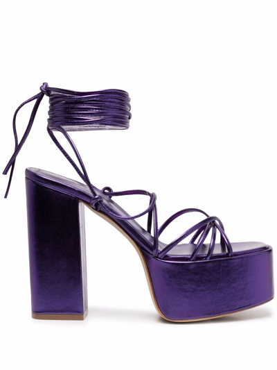 Paris Texas Malena 130 Metallic Platform Sandal In Violet