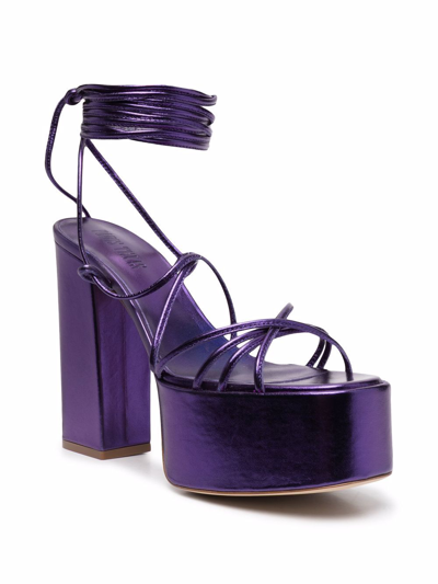 Paris Texas Malena 130 Metallic Platform Sandal In Violet