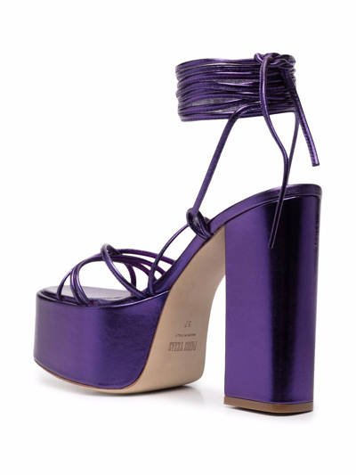 Paris Texas Malena 130 Metallic Platform Sandal In Violet