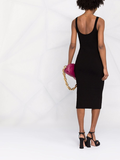 Fendi Logo Embossed Body-con Midi Dress