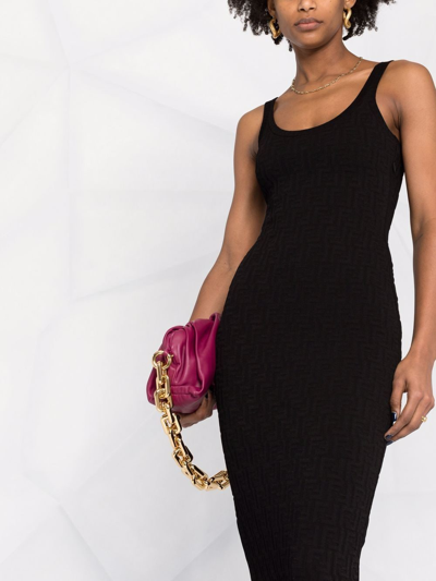 Fendi Logo Embossed Body-con Midi Dress
