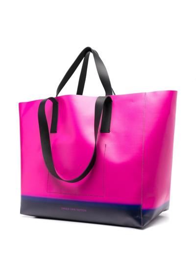 Shop Dries Van Noten Printed Shopping Bag In Violet