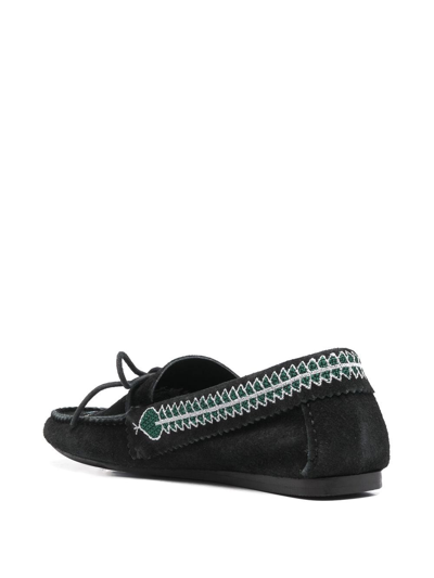Isabel Marant Freen Embroidered Suede Moccasin Loafers