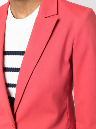 Shop Emporio Armani Single-breasted Tailored Blazer Jacket In Pink