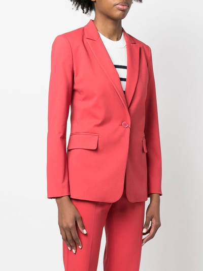 Shop Emporio Armani Single-breasted Tailored Blazer Jacket In Pink