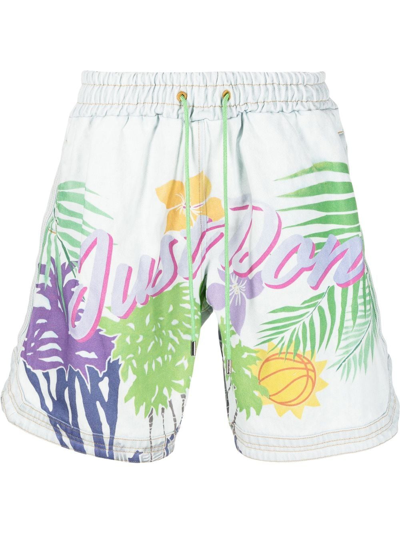 Shop Just Don Printed Shorts In Multicolor