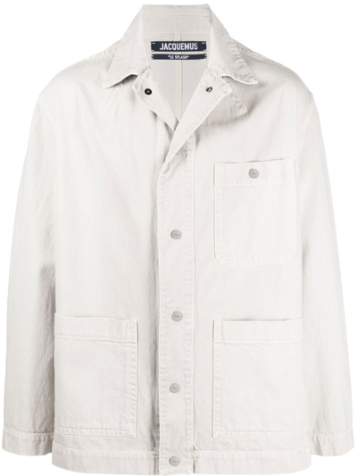 Shop Jacquemus De-nimes Yelo Cotton Jacket In Beige