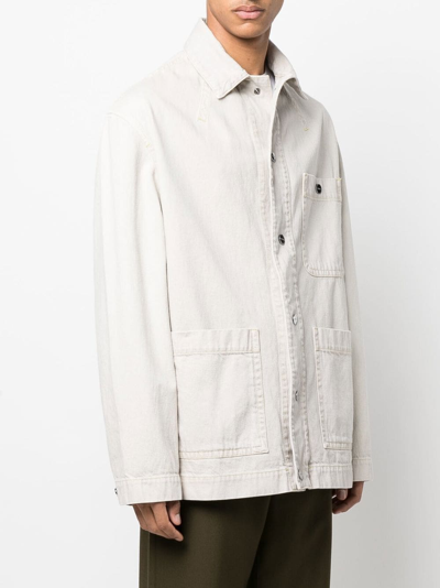 Shop Jacquemus De-nimes Yelo Cotton Jacket In Beige