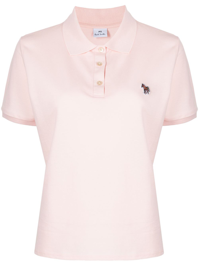 Shop Ps By Paul Smith Zebra Logo Polo Shirt In Pink