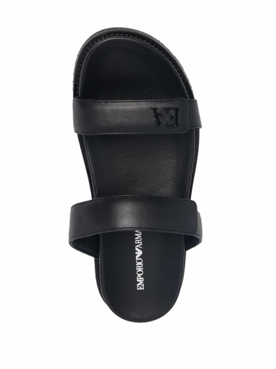 Shop Emporio Armani Leather Sandals