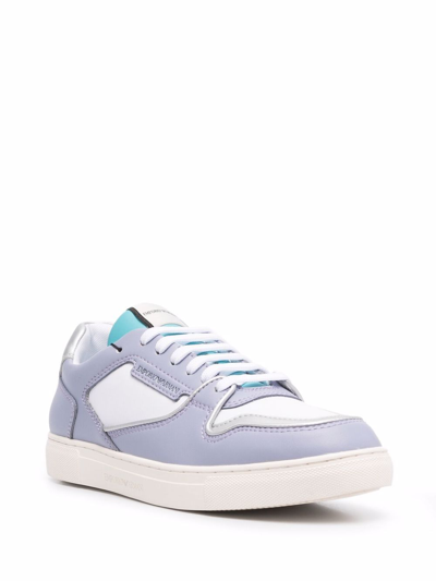 Shop Emporio Armani Logo Sneakers In Violet